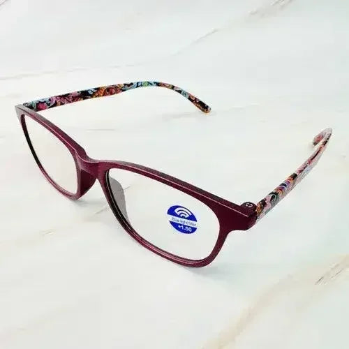 Paisley In Color Blue Light Reading Glasses - Femstylo