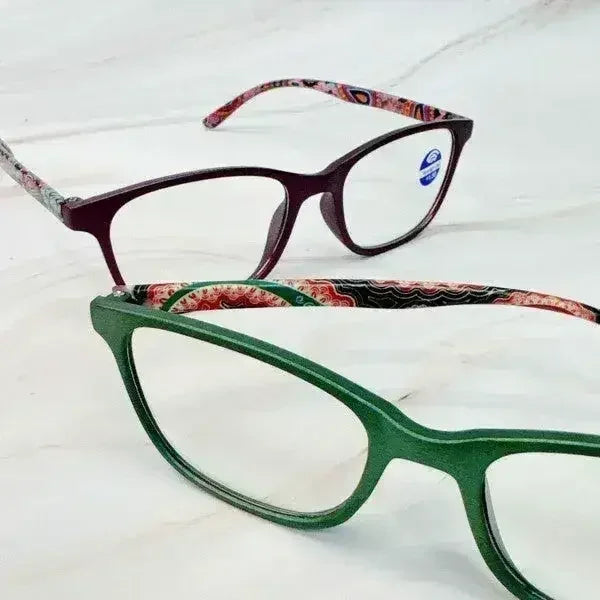Paisley In Color Blue Light Reading Glasses - Femstylo