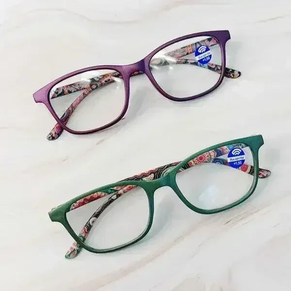 Paisley In Color Blue Light Reading Glasses - Femstylo