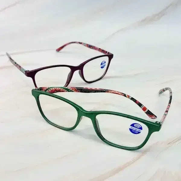 Paisley In Color Blue Light Reading Glasses - Femstylo