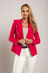 Fuchsia Caorla Red Blazer - Italian Made | Sizes S-3XL - Femstylo