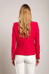 Fuchsia Caorla Red Blazer - Italian Made | Sizes S-3XL - Femstylo