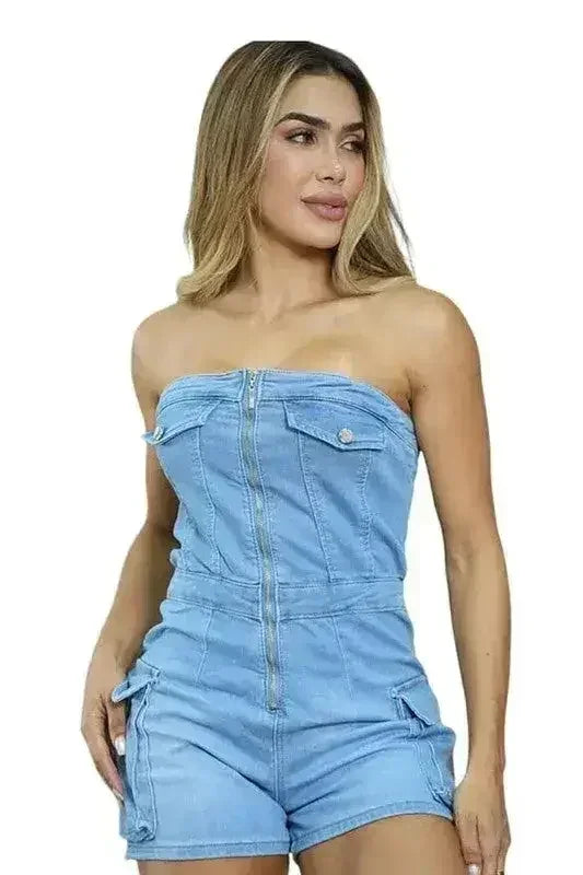 WOMEN FASHION DENIM ROMPERS - Femstylo