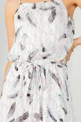 Textured Lurex Chiffon Ruffle Dress - Femstylo