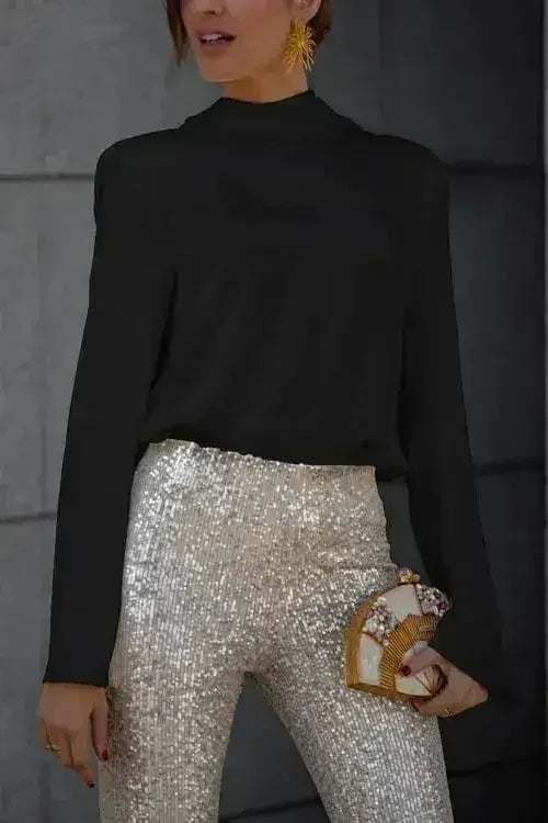 Backless Cowl Neck Long Sleeve Blouse – Elegant & Stylish | Femstylo - Femstylo