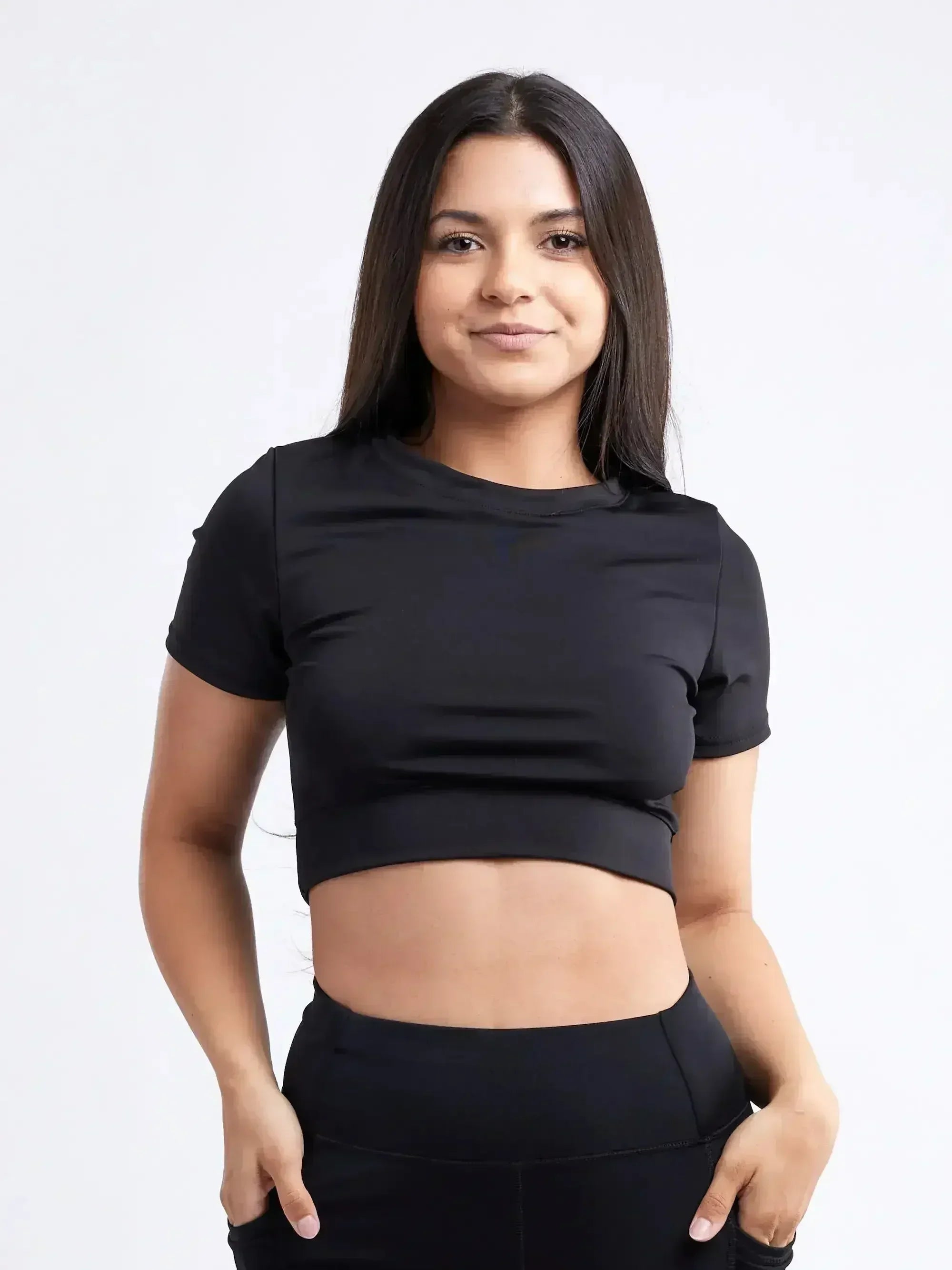Women's Lightweight Short-Sleeve Crop Top - Workout & Casual - Femstylo