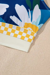 Green Floral Print Racerback High Waist Bikini Swimwear - Femstylo