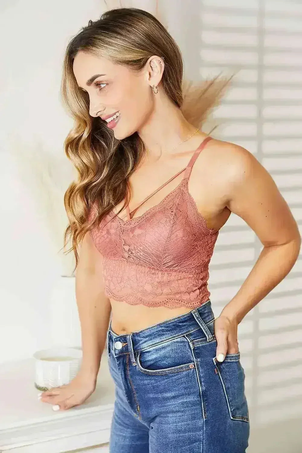 JadyK Luna Crisscross Front Lace Bralette - Femstylo