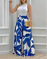 Ladies Fashion Patchwork Halter Jumpsuit - Femstylo