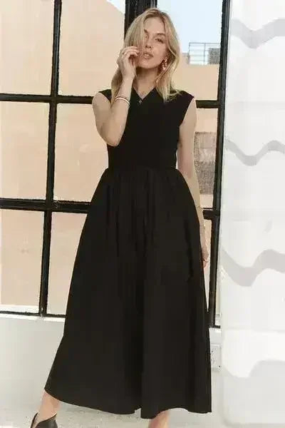 ADORA V-Neck Cap Sleeve Dress - Femstylo