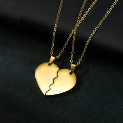 π Couple Heart Puzzle Necklace β Two Halves, One Love - Femstylo