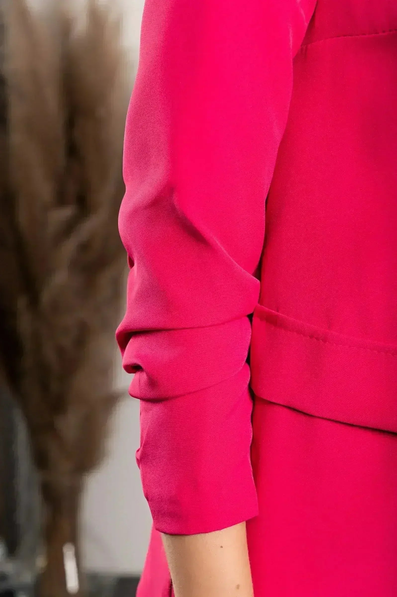 Daljši blazer s klasičnim ovratnikom Turina, fuksija - Femstylo