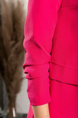 Daljši blazer s klasičnim ovratnikom Turina, fuksija - Femstylo