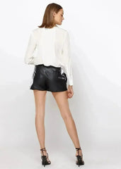 Women's PU Leather Shorts In Black - Femstylo