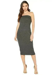 Women's Tube Top Bodycon Midi Dress - Femstylo