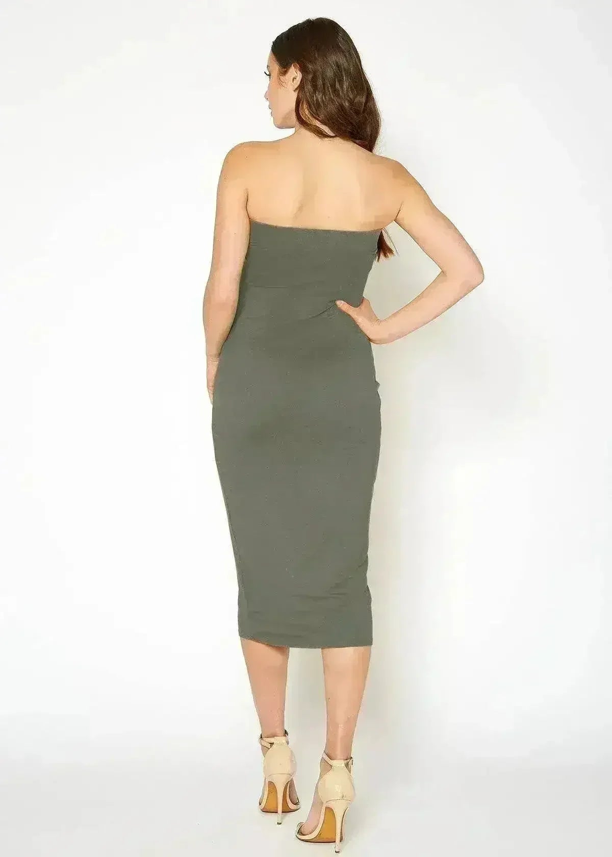 Women's Tube Top Bodycon Midi Dress - Femstylo