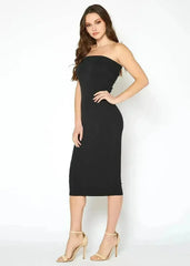 Women's Tube Top Bodycon Midi Dress - Femstylo