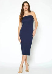 Women's Tube Top Bodycon Midi Dress - Femstylo