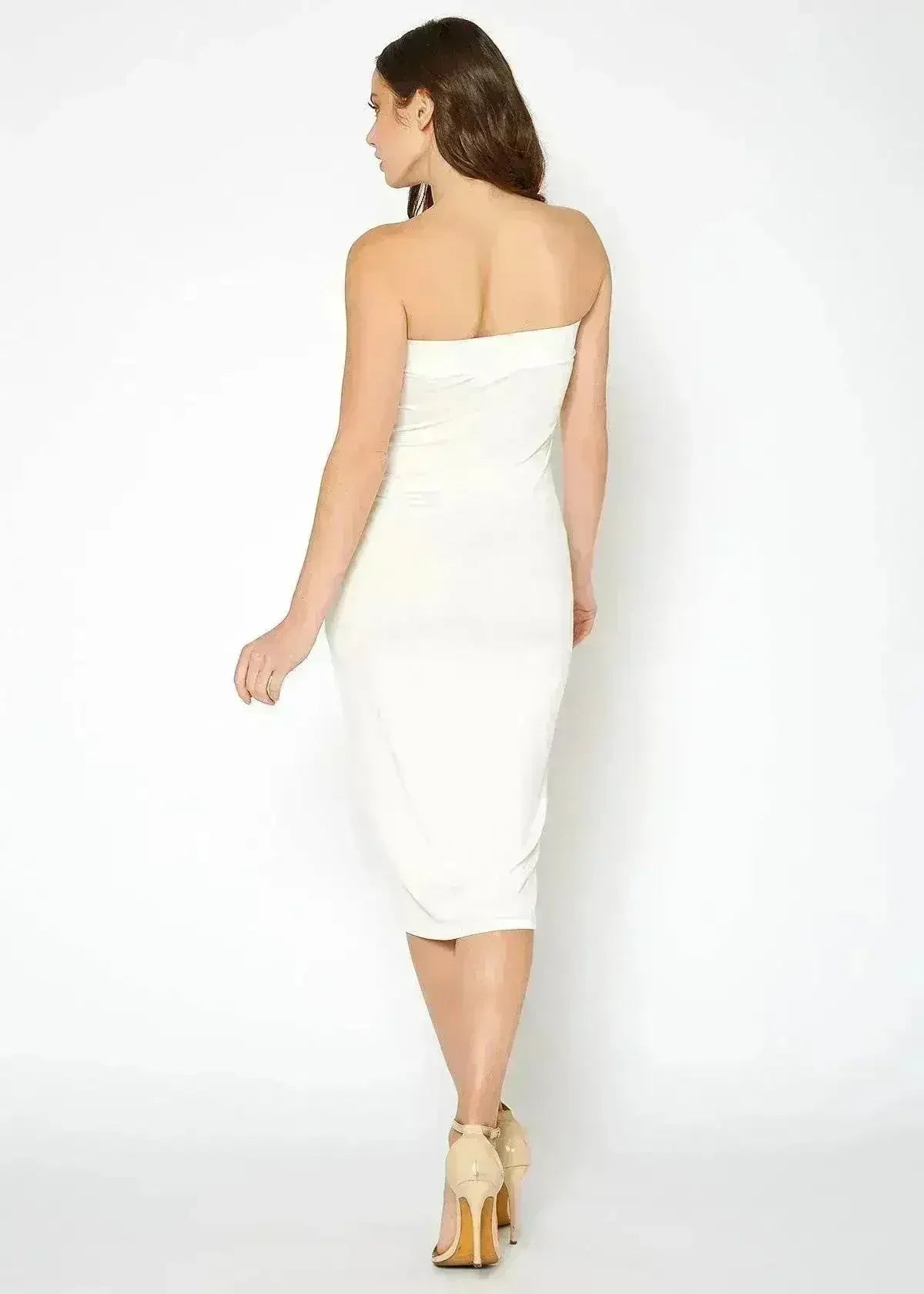 Women's Tube Top Bodycon Midi Dress - Femstylo