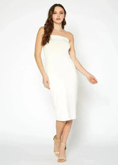 Women's Tube Top Bodycon Midi Dress - Femstylo