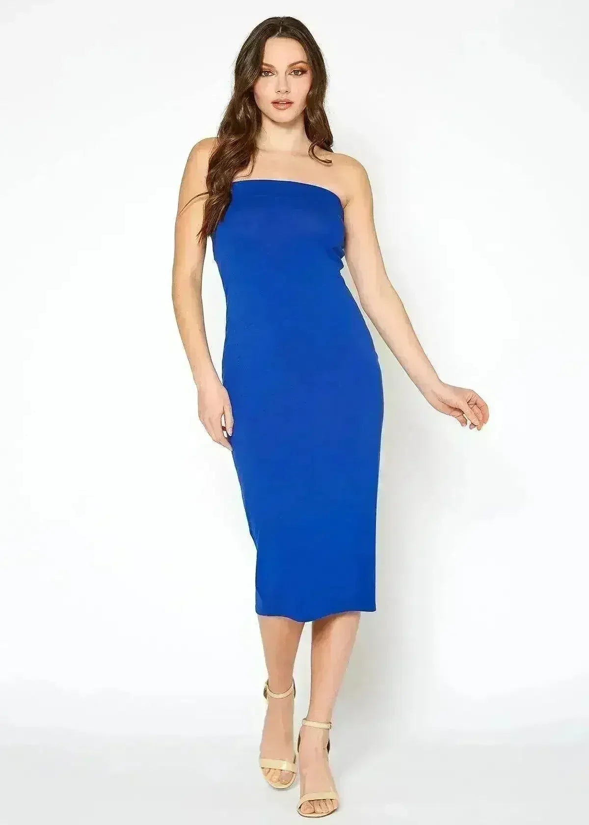 Women's Tube Top Bodycon Midi Dress - Femstylo