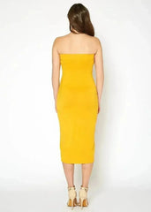 Women's Tube Top Bodycon Midi Dress - Femstylo