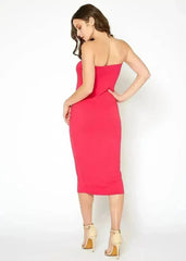 Women's Tube Top Bodycon Midi Dress - Femstylo