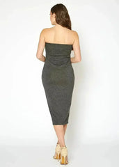 Women's Tube Top Bodycon Midi Dress - Femstylo