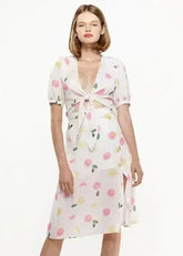 Fruit Punch Tie Hem Open Front Blouse in Fruit Punch | Femstylo - Femstylo