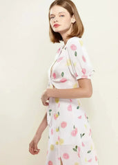 Fruit Punch Tie Hem Open Front Blouse in Fruit Punch | Femstylo - Femstylo