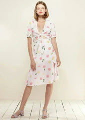 Button Front Midi Skirt in Fruit Punch - Femstylo