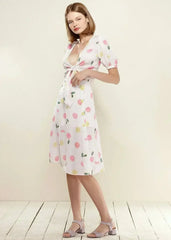 Button Front Midi Skirt in Fruit Punch - Femstylo