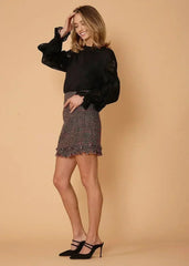 Women's Mini Skirt in Black Ribbon - Femstylo