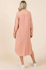Mittoshop Button Down Long Sleeve Shirt Dress - Femstylo