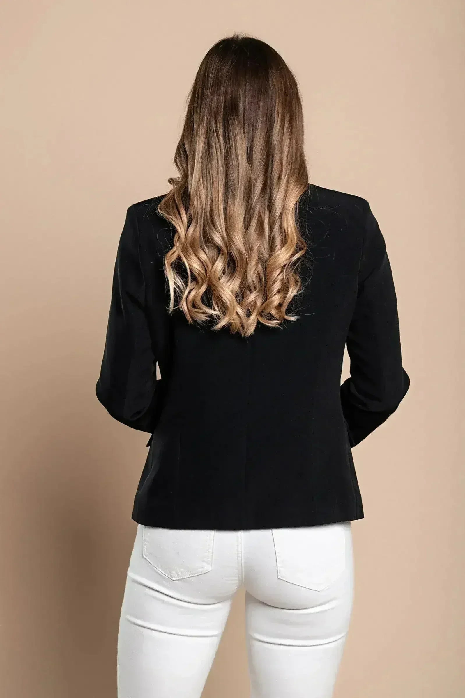 Blazer s klasičnim ovratnikom, črn - Femstylo