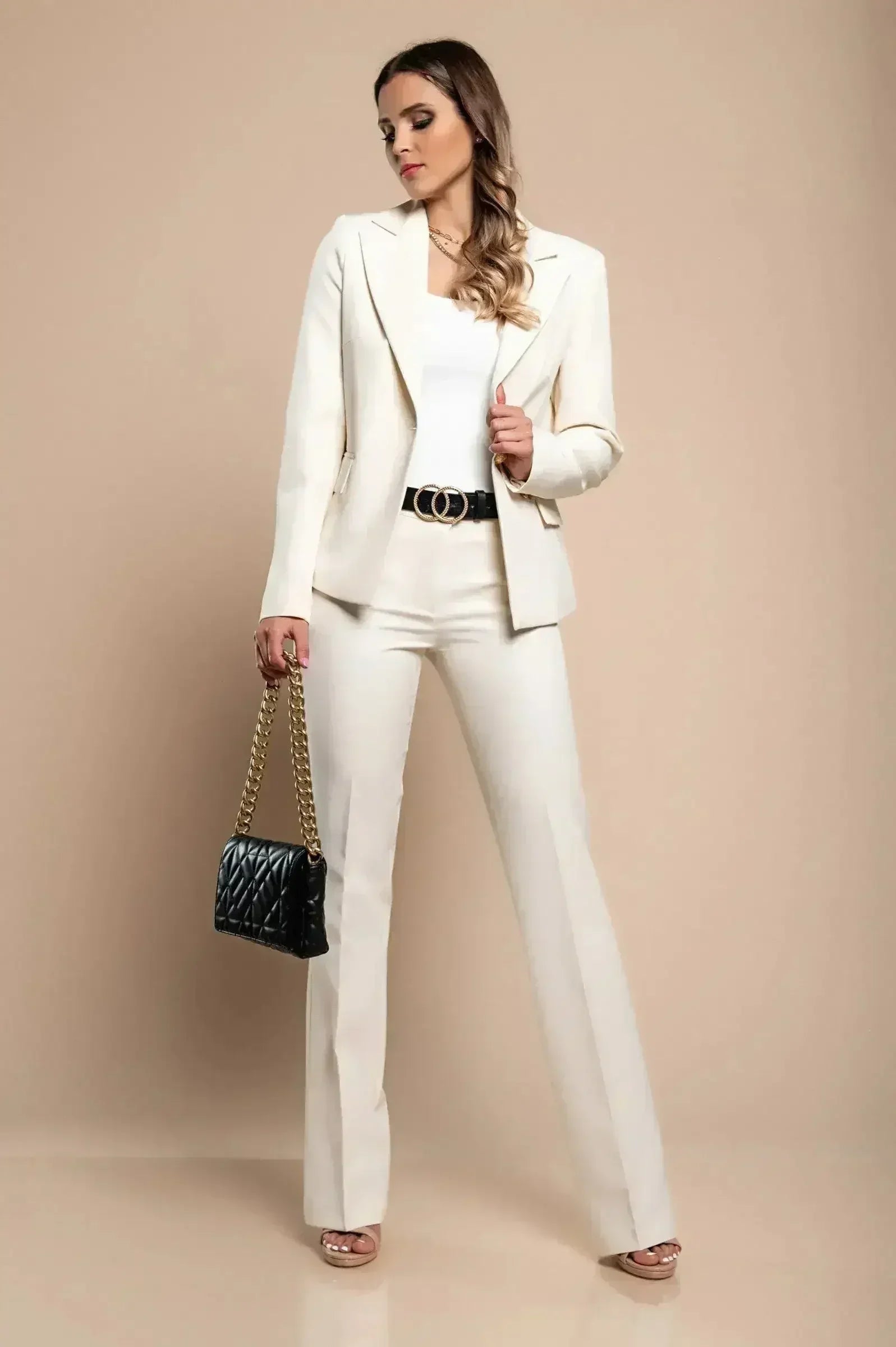 Beige Classic Blazer - Italian Made | Code 4704BLAZER - Femstylo