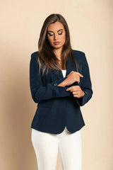 Blazer s klasičnim ovratnikom, modra - Femstylo
