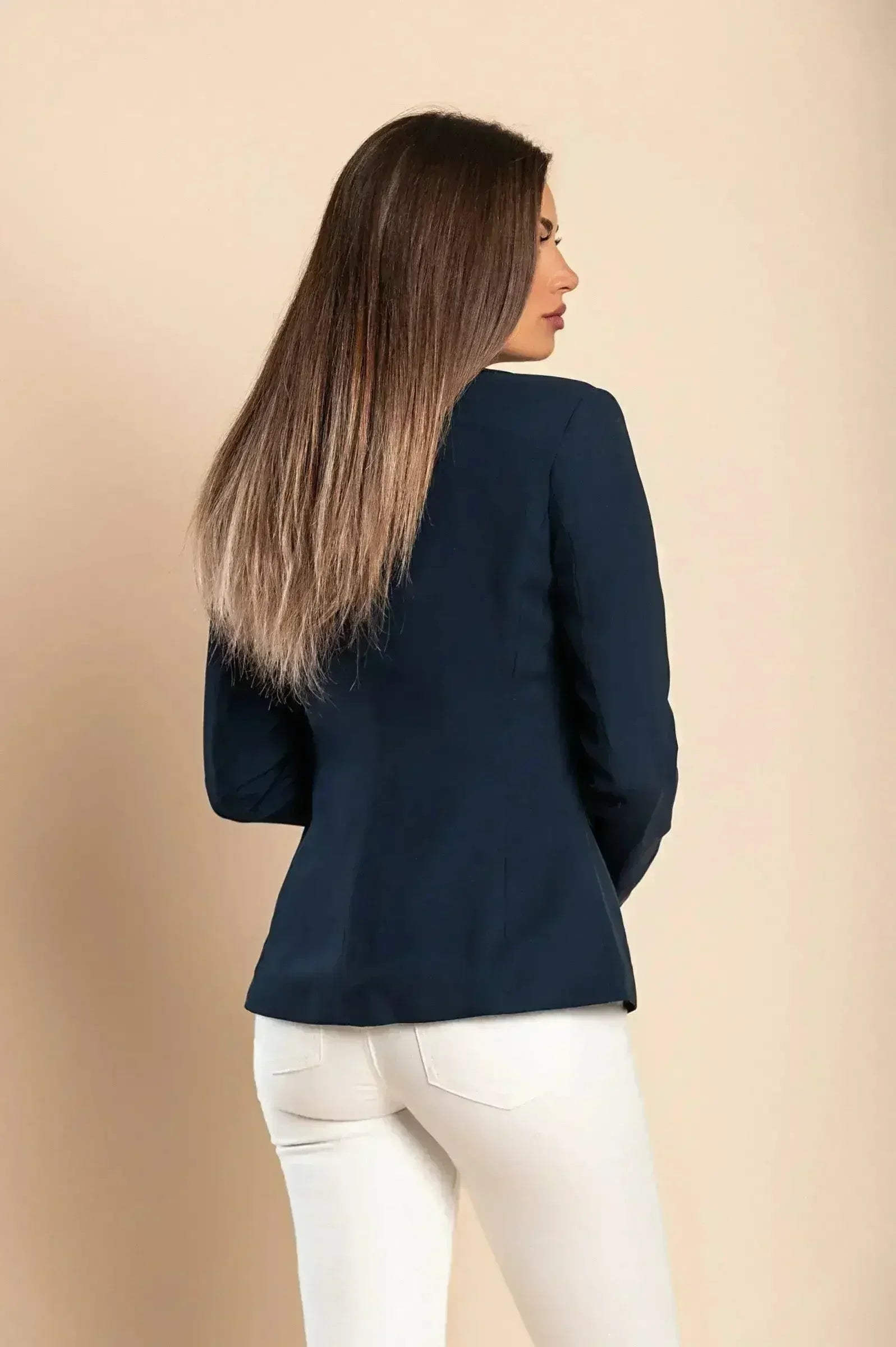 Blazer s klasičnim ovratnikom, modra - Femstylo