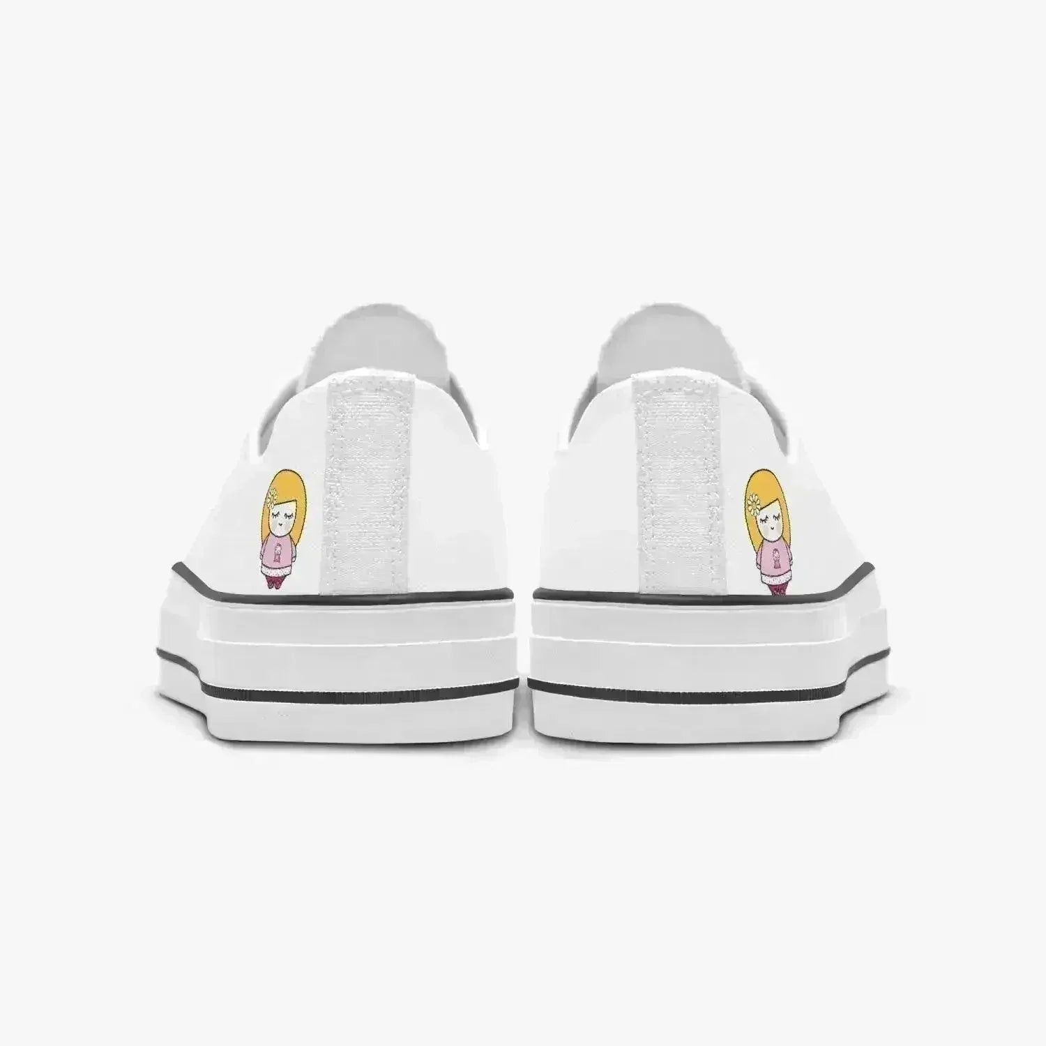 Sue Sue Sweet Low Canvas Shoes-White sole - Femstylo