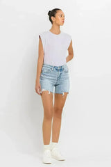 Vervet by Flying Monkey High Rise Denim Shorts - Femstylo