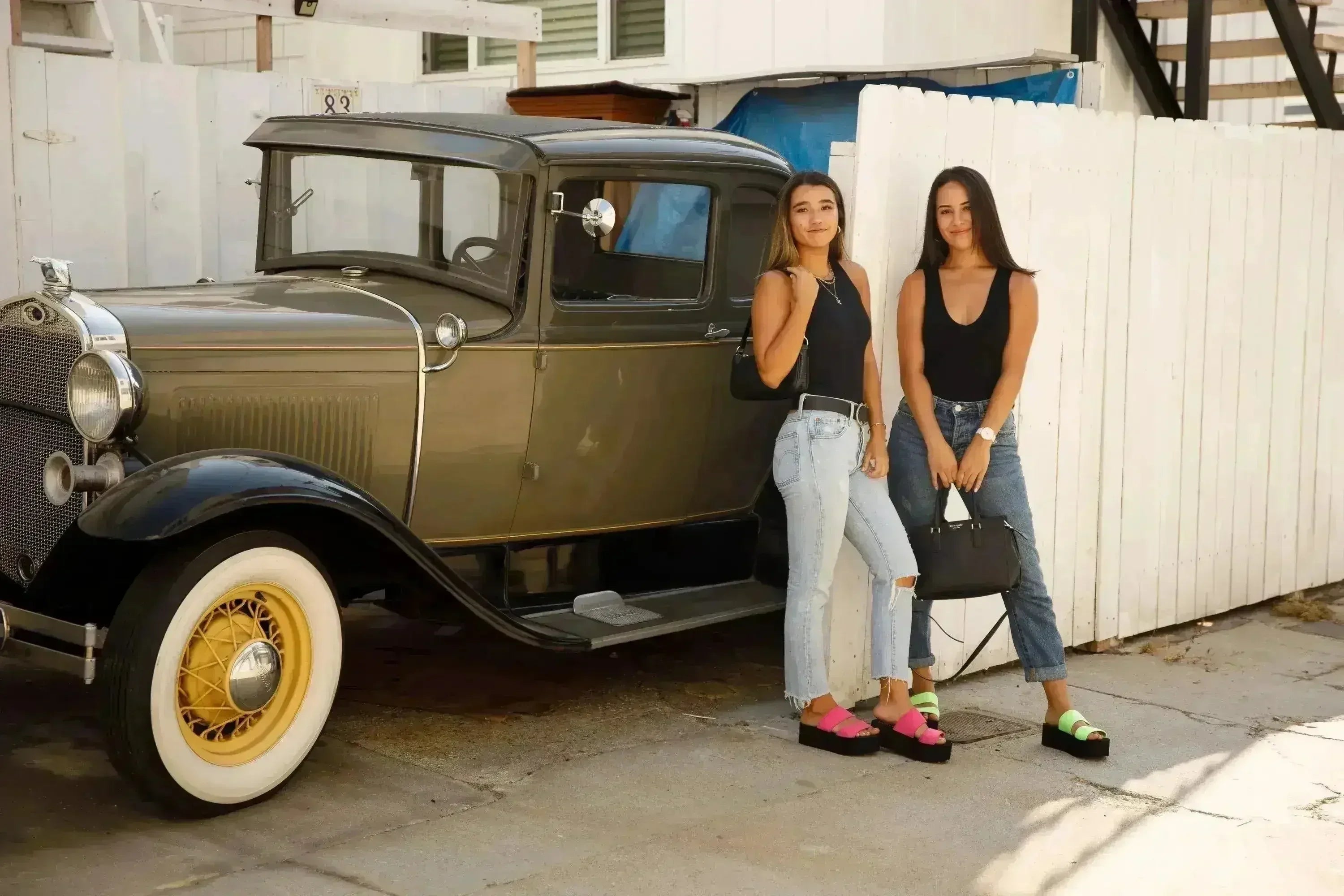 Women's Platform Sandal 2 Band Neon Green - Femstylo