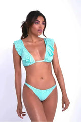 Eyelet Ruffled Bikini Set - Femstylo