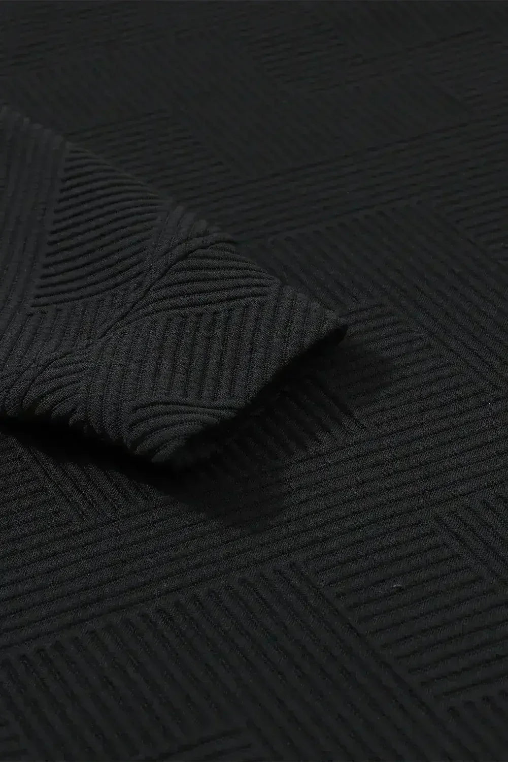 Black Ultra Loose Textured 2pcs Slouchy Outfit - Femstylo