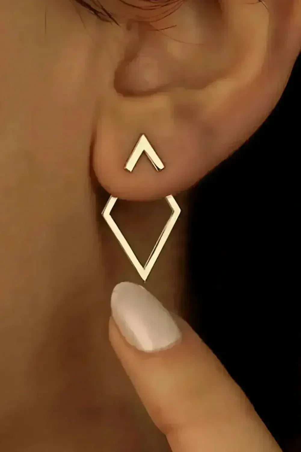 Gold Geometric Shape Stud Earrings - Femstylo