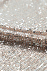 Apricot Sequin 3/4 Sleeve Open Front Duster Cardigan - Femstylo