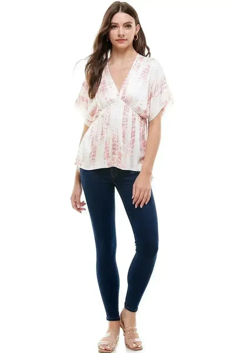 Flowy V-Neck Top with Relaxed Fit - Femstylo