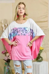 ADORA Colorblock Poncho Style Tunic Top - Femstylo