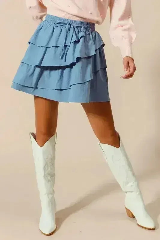 SO ME Asymmetrical Ruffled Game Day Skirt - Femstylo