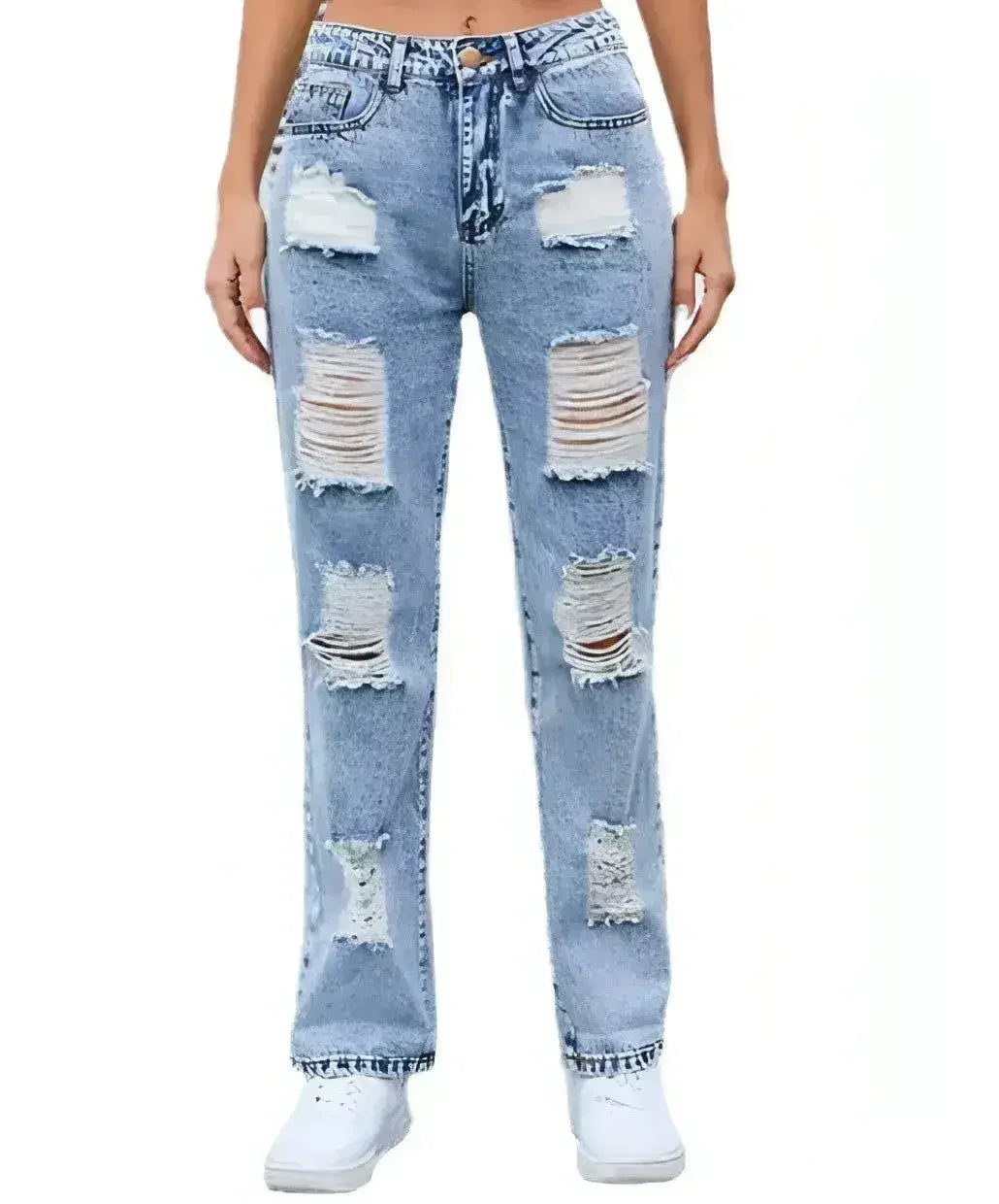DenimDare™ – Washed Ripped Slim Jeans - Femstylo