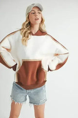 Color Block Hoodie - Kangaroo Pocket Sweatshirt | Femstylo - Femstylo